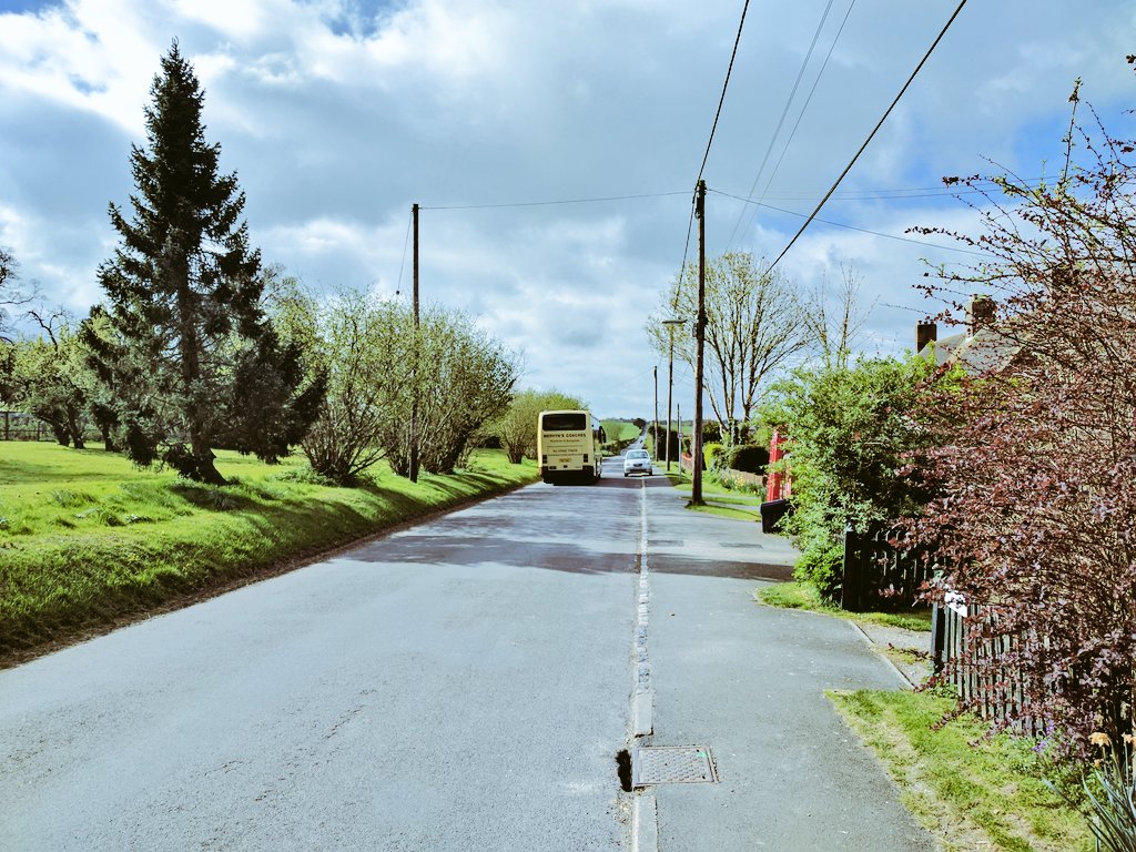 The Mervyn's Coaches 95 departing Stoke Charity