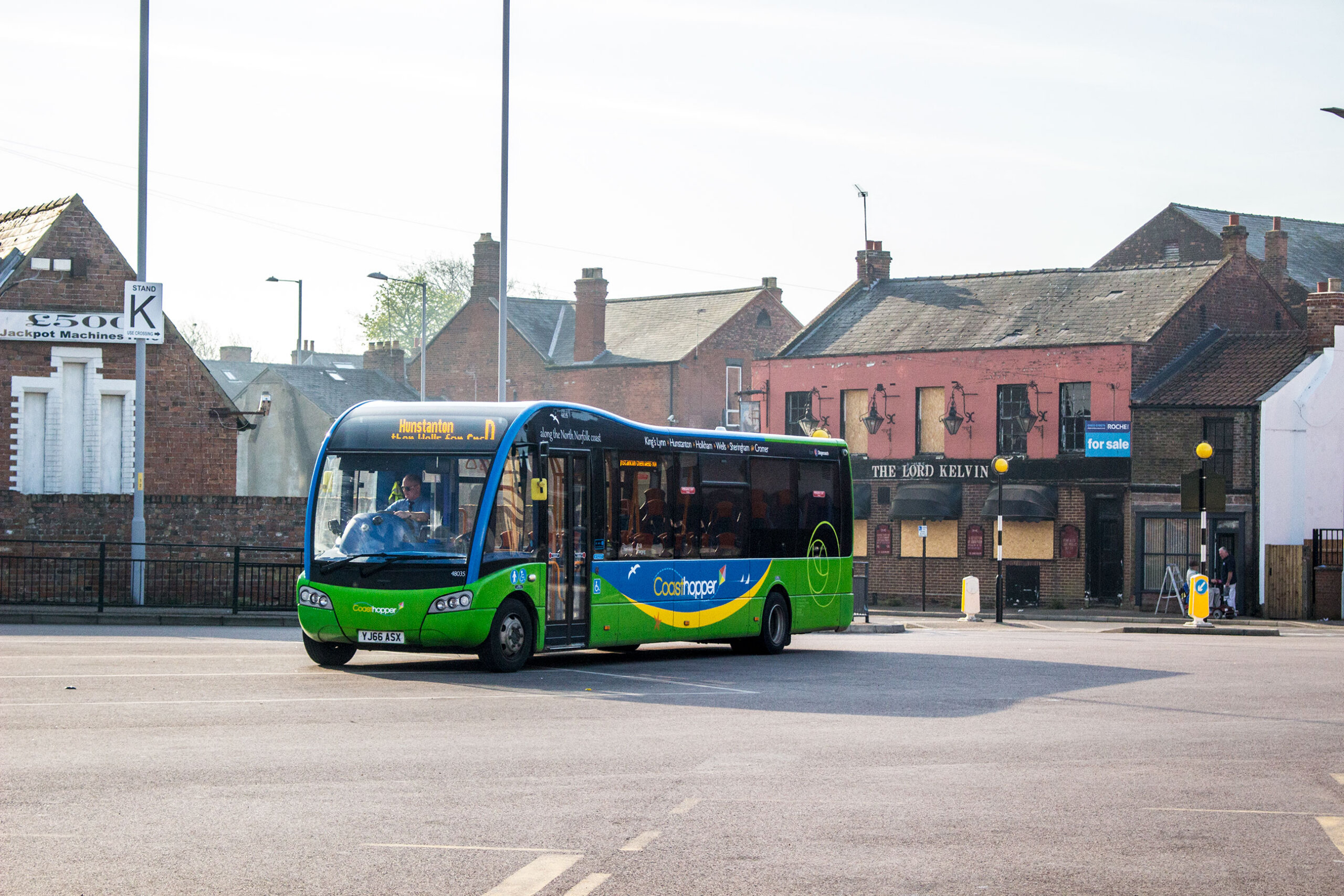 A Coasthopper branded Optare Solo SR seen in King's Lynn bus station before heading to Hunstanton